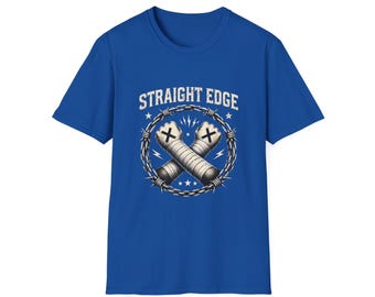 Camiseta con logo Straight Edge / Diseño de puño americano con alambre de púas