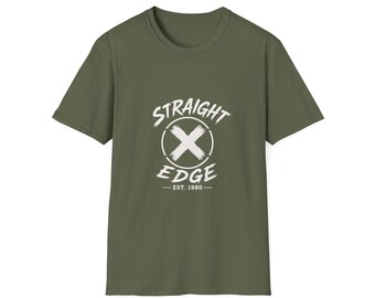 Camiseta gráfica Straight Edge / Camiseta con logo Straight Edge, camiseta para un estilo de vida sobrio