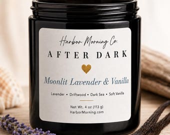 Maanverlichte lavendel en vanille | Sojakaars zeezout drijfhout | 8 oz handgemaakt