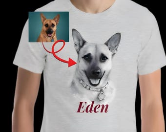Camiseta personalizada con retrato de perro, regalo para dueños de mascotas, camiseta con foto personalizada