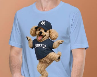 Camiseta de béisbol personalizada para perros, ropa deportiva para aficionados, regalo para dueños de perros, raza y equipo personalizables.