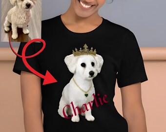Camiseta divertida con foto de perro, regalos personalizados para mamás y papás perrunos
