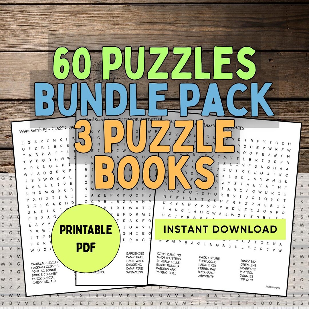 Large Print Word Search for Seniors – 60 Puzzles Bundle – 3 Puzzle