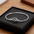Sterling Silver Pandora Moments Sparkling Infinity Heart Clasp Snake Chain Bracelet, Heart Clasp Charm Bracelet,Artwork gift for her product logo