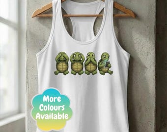 Camiseta sin mangas/de espalda cruzada Turtle No Evil