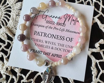 Saint Gianna Molla Rosary Bracelet