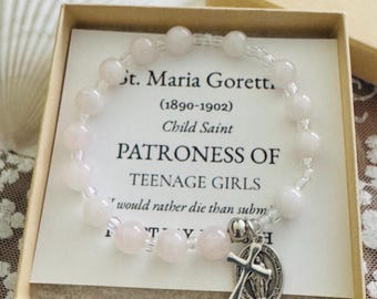 Saint Maria Goretti Rosary Bracelet
