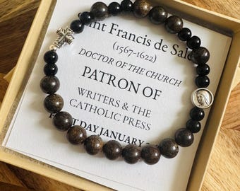 Saint Francis de Sales Rosary Bracelet