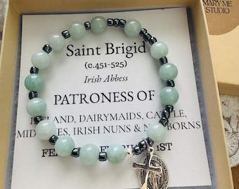 Saint Brigid of Ireland Rosary Bracelet