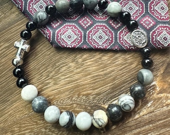 Saint Michael Mens Rosary Bracelet