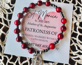 Saint Monica Rosary Bracelet
