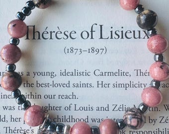 Saint Therese of Lisieux Rosary Bracelet