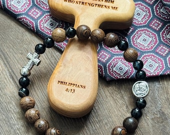 Saint Joseph Mens Rosary Bracelet