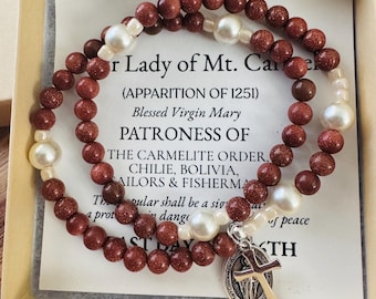 Our Lady of Mount Carmel Rosary Wrap