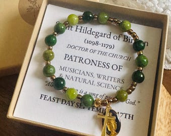 Saint Hildegard of Bingen Rosary Bracelet
