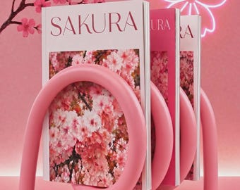 Nowoczesny spiralny regał na książki w kolorze Sakura Pink, stojak na czasopisma drukowany w technologii 3D, rzeźbiarski stojak na książki, estetyczny wystrój domu
