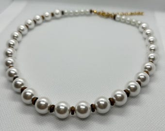Mallorca Pearl & Tiger Eye Necklace (Handmade)