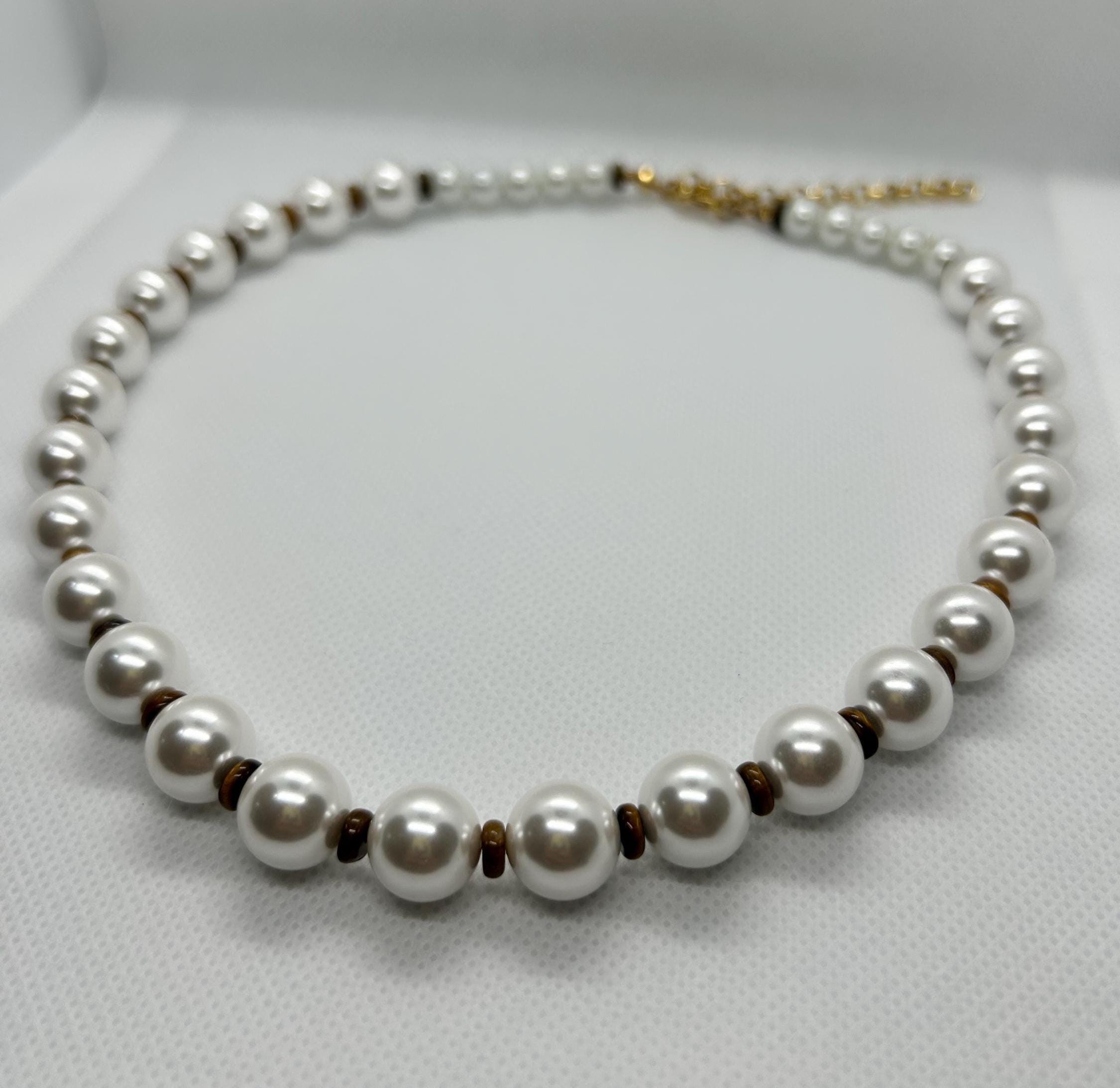Mallorca Pearl and Tiger Eye Necklace