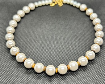Mallorca Pearl & Tiger Eye Necklace (Handmade)