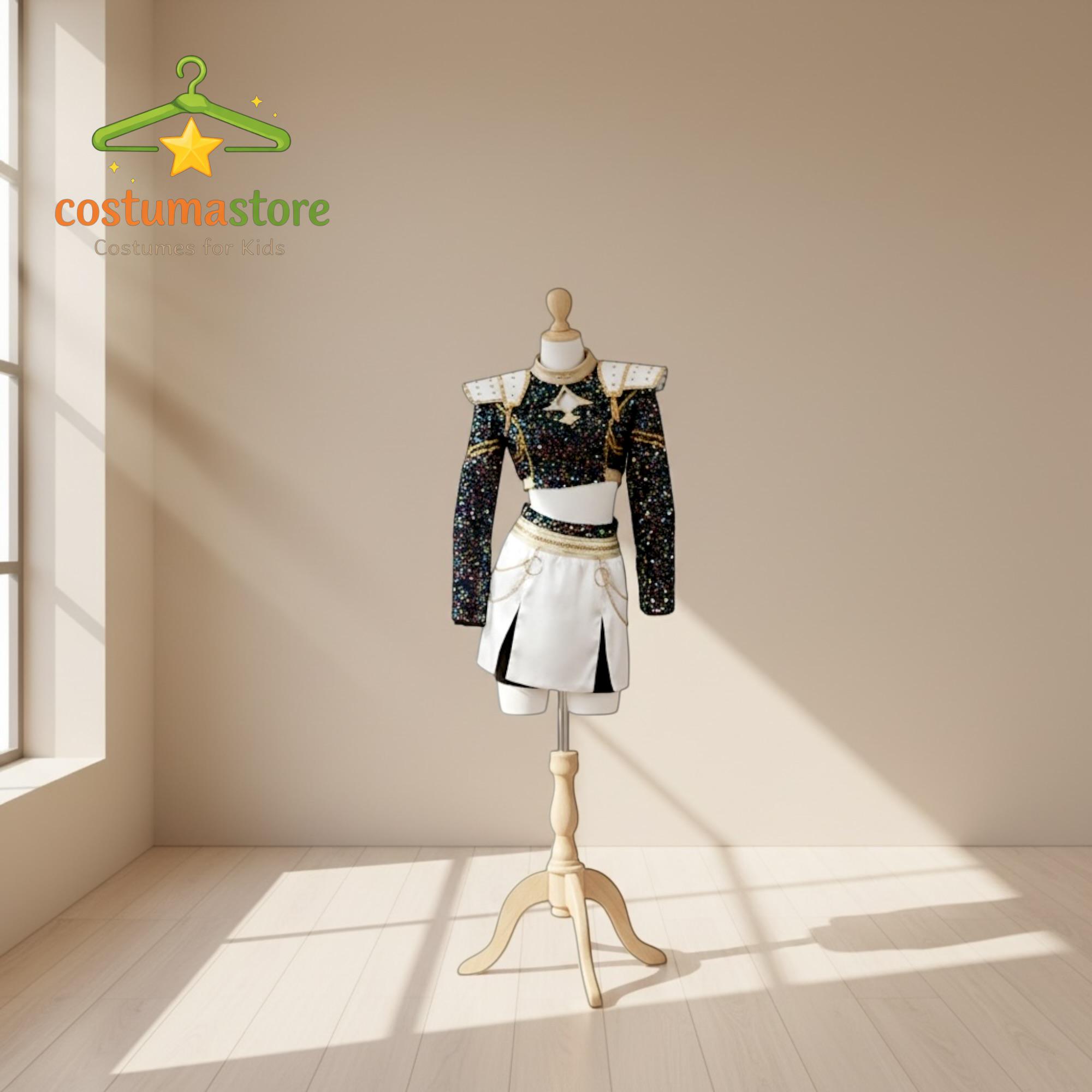 Kpop Demon Hunters Kids Rumi Zoey Mira Cosplay Sequin Glitter Costume ...