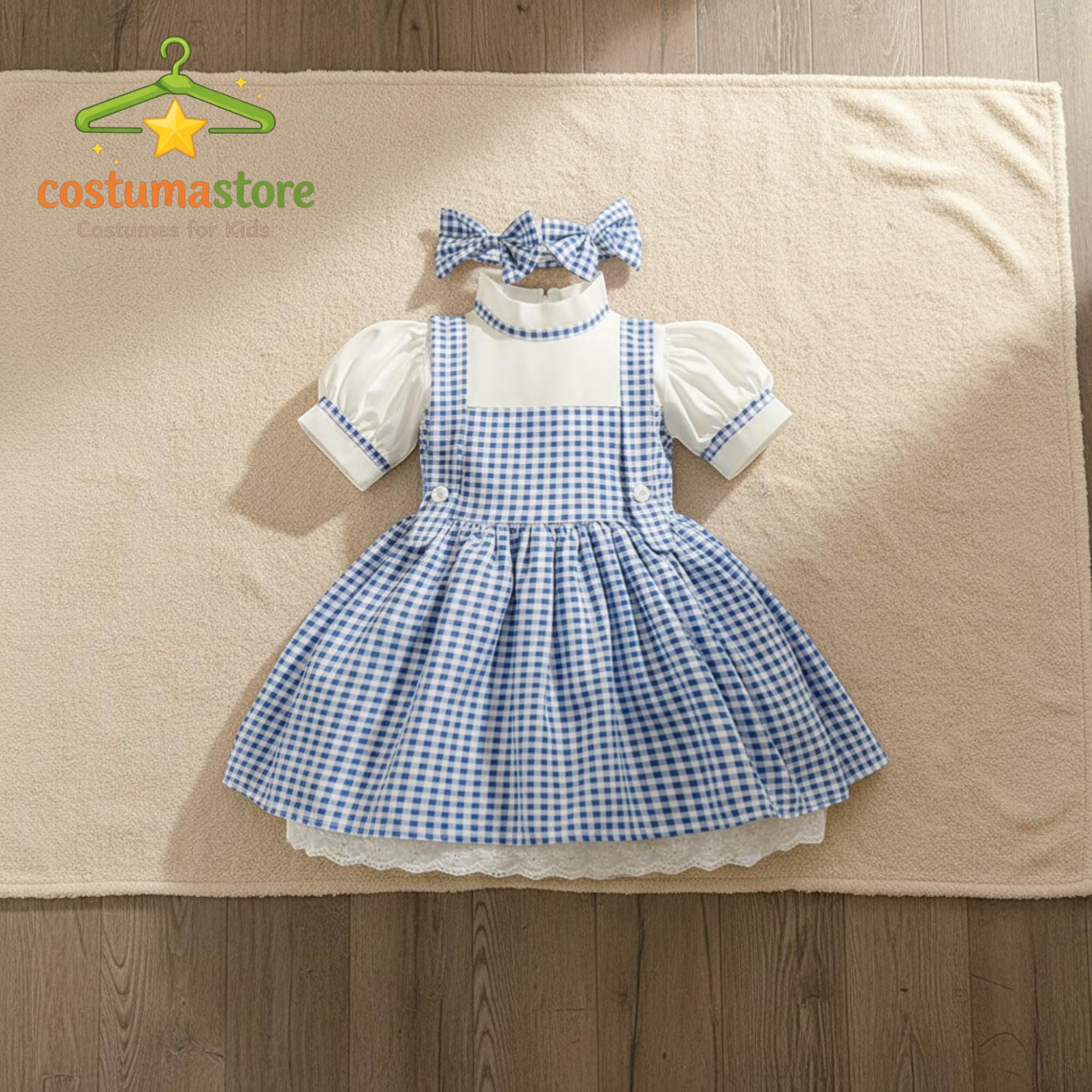 sachin and babi light blue dress Blue Gingham Baby Dress main image 0