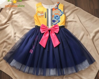 Girls K Pop Rumi Zoey Mira Dress Navy Tutu Party Dress Kids Idol Costume Birthday Outfit Halloween Cosplay Dress
