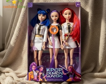 Anime Style K Pop Demon Hunters Dolls Set, K Pop Collectible Dolls, Rumi Mira Zoey Figures, K Pop Fan Gift Toy Set