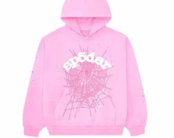 Sp5der OG Web Hoodie Pink || Unisex Spider Streetwear Pullover Sweatshirt