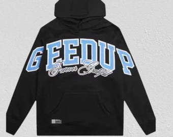 Geedup Hoodie Svart | Forever Grateful Pullover | Streetwear Hoodie Unisex | Trendig Urban Fashion Sweatshirt