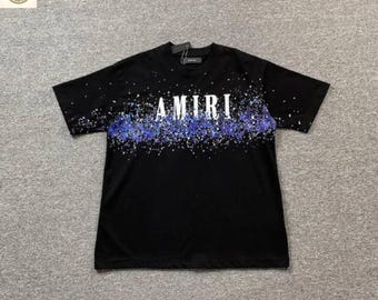 Amiri Style Gradient Logo T-Shirt || Luxury Streetwear Tee || Unisex Graphic Shirt