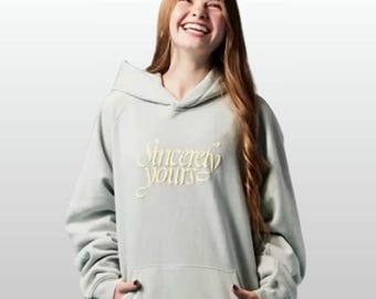 Handgemachte Grau Hoodie Salish Inspiriert Mit freundlichen Grüßen