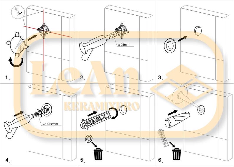May include: Illustrated step-by-step guide for installing a wall fixture. The diagram shows the process, including measurements in millimeters, with a series of numbered steps. The image is in black and white.