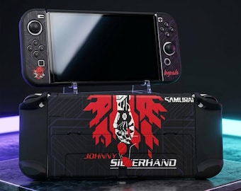 Cyberpunk Johnny Silverhand Nintendo Switch 2-hoes beschermende schaal NS2, Switch 1 en Switch Oled-gameconsolecover Schokbestendige zachte schaal