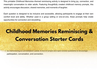 高齢者向け子供時代の思い出カード｜認知症の方にも優しい会話のきっかけ｜印刷可能なアクティビティ
