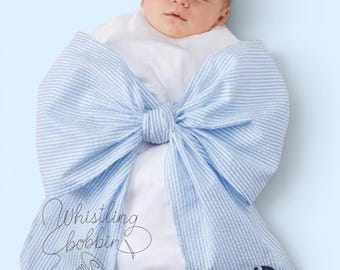 Seersucker Large Swaddle Sash / Wreath Sash 75x6.5