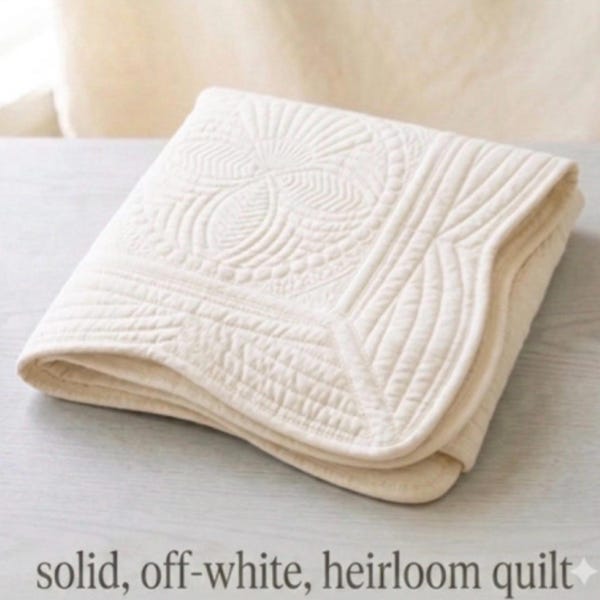 Großhandel Rohlinge Stickerei Uni Off White Erbstück-Quilt