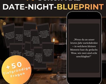 Date Night Zuhause 50+ Deep Talk Fragen |  für echte Gespräche | Sofort-Download | Jahrestaggeschenk für Freund und Freundin