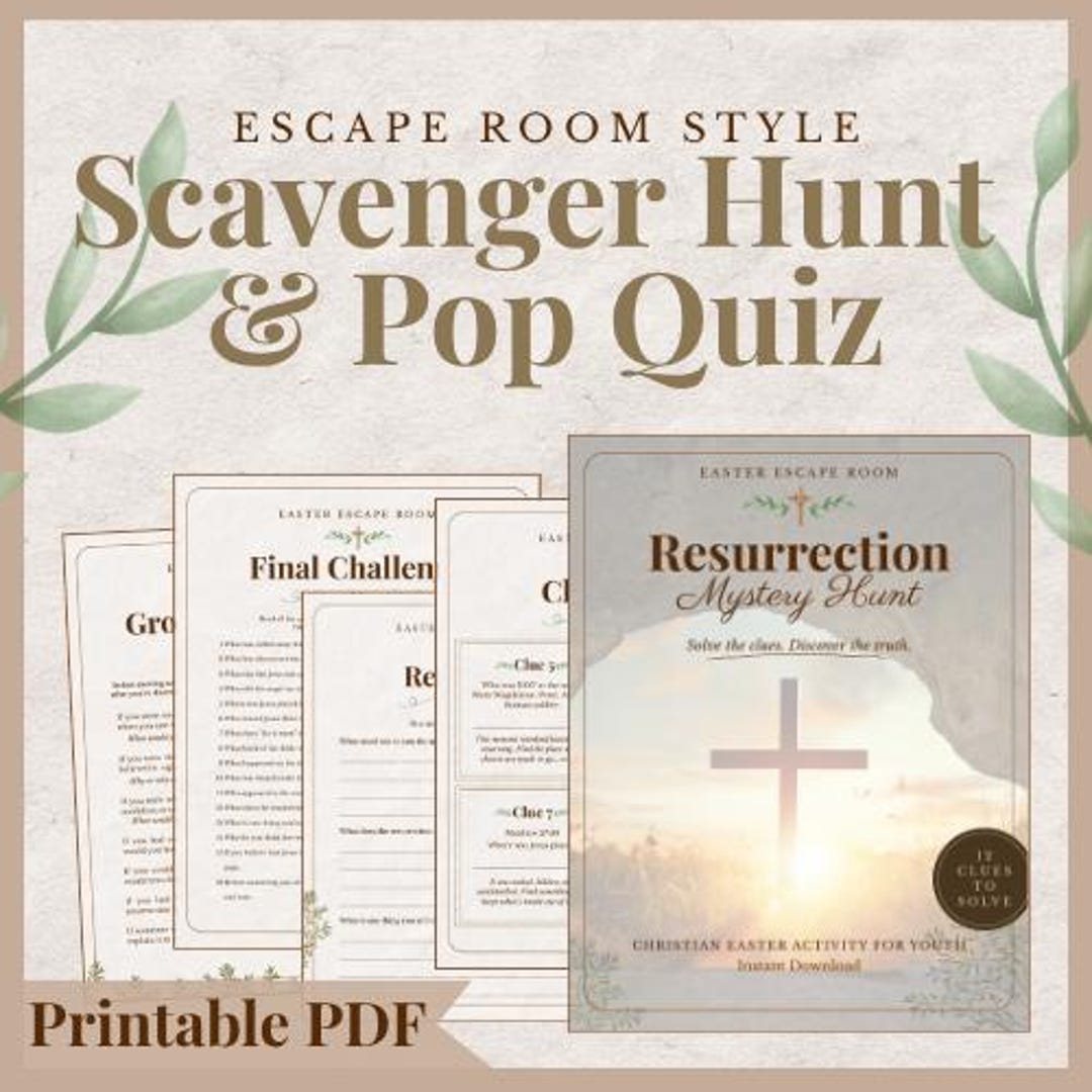Christian Easter Scavenger Hunt | Youth Escape Room Printable | 12 ...