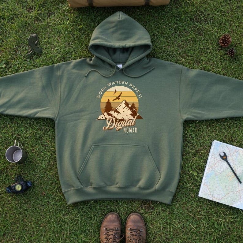Work Wander Repeat Sweatshirt, Digital Nomad Hoodie, Remote Worker Gift image 4