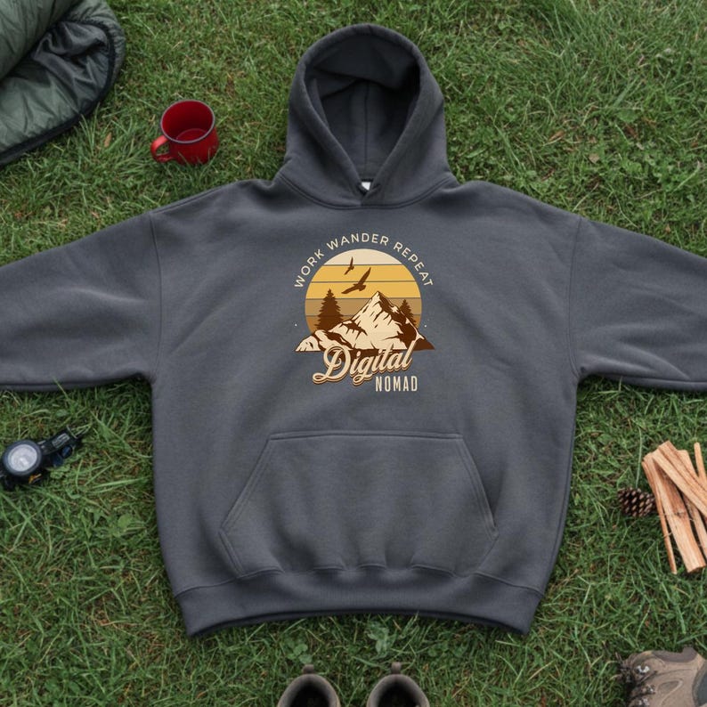 Work Wander Repeat Sweatshirt, Digital Nomad Hoodie, Remote Worker Gift image 3