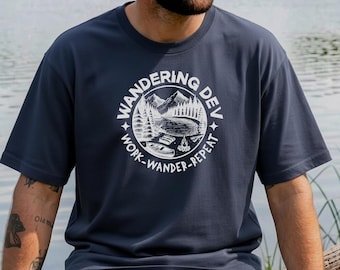 Wandering Dev T-Shirt, Comfort Colors Programmer Tee, Remote Coder Travel Shirt