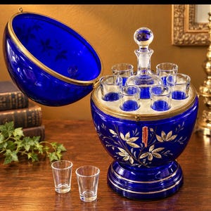 Vintage Gold Liquor Decanter Set - Etsy