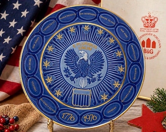Vintage 1976 Bicentennial Teller Bing &Grondahl B G Copenhagen Porzellan USA Adler 13 ”Sammlerteller 1776 1976 Vaterländisches Dekor