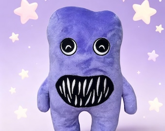 Monstro de Pelúcia Azul Fofo, Monstro de Pelúcia Assustador e Fofo, Pelúcia Inspirada em Jogo de Terror