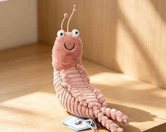 Jellycat Sheldon Shrimp Plush Toy,Cute Ocean Animal Plushie, Quirky Seafood Soft Toy