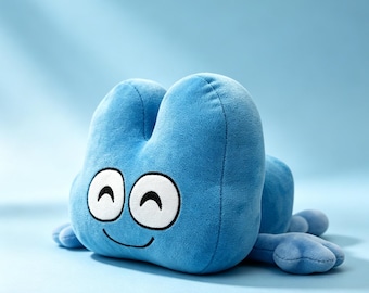 Pelúcia Blue Four, brinquedo de pelúcia inspirado em BFDI, pelúcia macia de personagem de desenho animado.