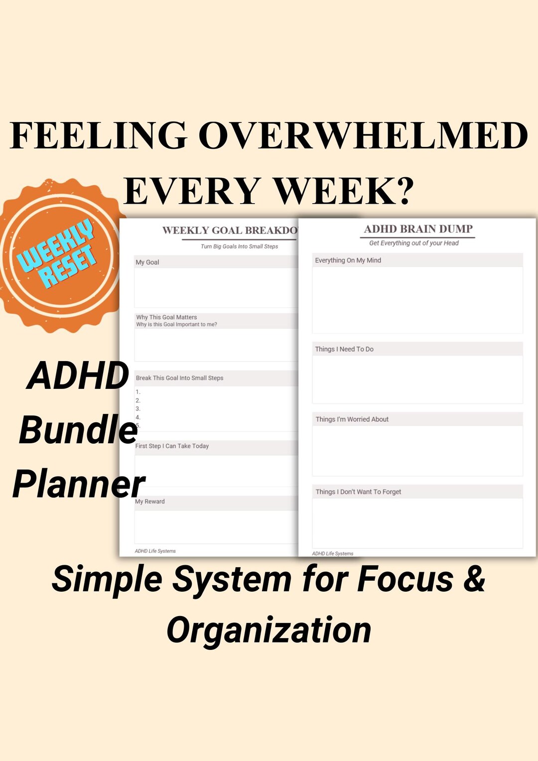 ADHD Weekly Productivity System | Printable Focus & Organization ...