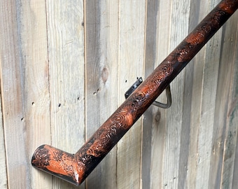 2''inc,Thickness Modern Metal Stair Handrail,Antique Copper color, Wall Mounted, Indoor Use