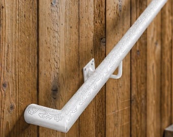 2''inc,Thickness Modern Metal Stair Handrail, Write color, Wall Mounted, Indoor Use