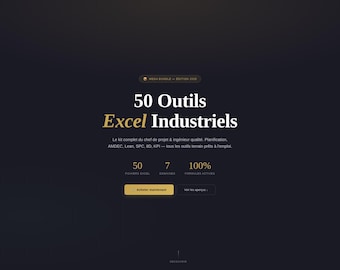 50 Excel-Tools für das industrielle Projektmanagement | FMEA, Gantt-Diagramm, 8D-SPC, KPI, Lean | Vorlagen für Qualitätsingenieure